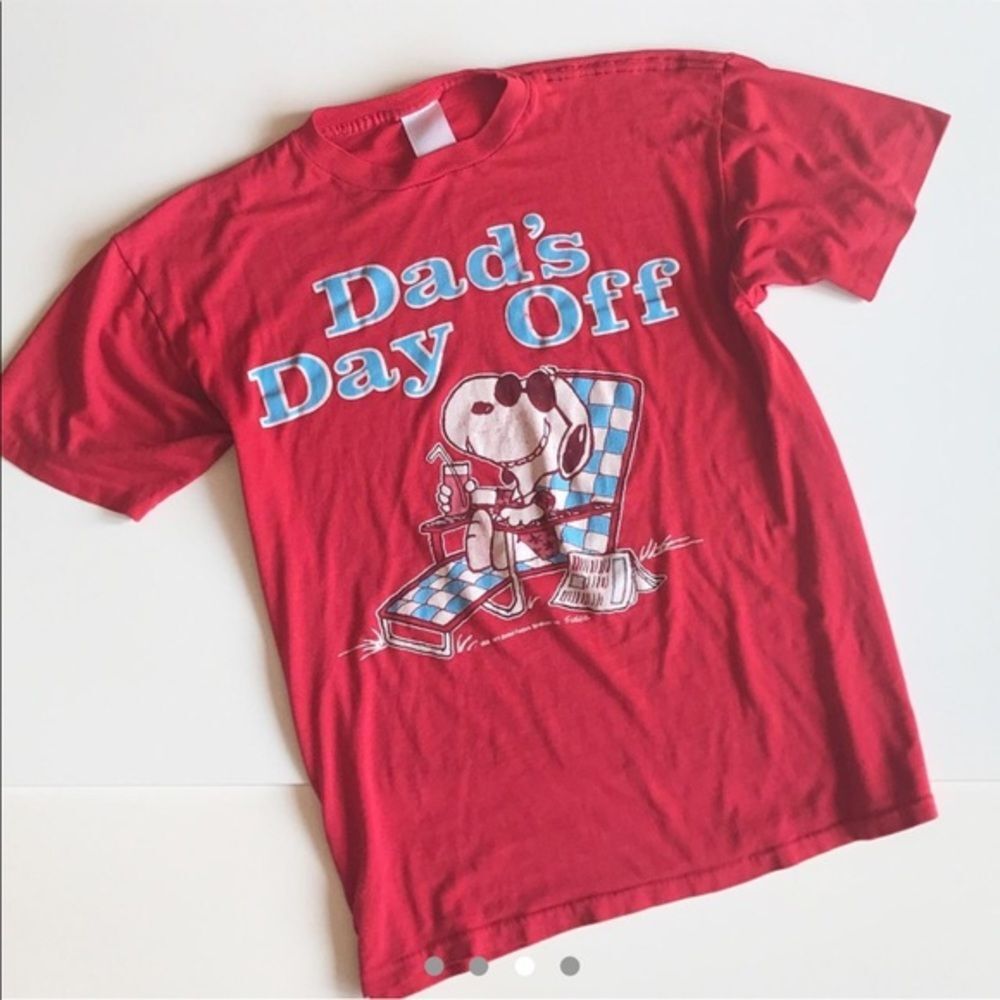 1971 Vintage Snoopy Dad's Day Off single stitch shirt Mens Small Medium Joe cool